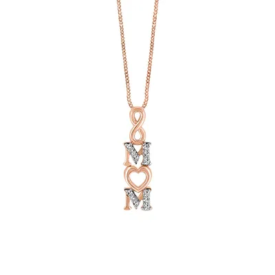 Infinity Mom Pendant with .07 Carat TW of Diamonds in 10kt Rose Gold