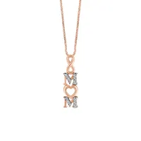 Infinity Mom Pendant with .07 Carat TW of Diamonds 10kt Rose Gold