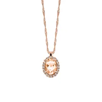 Pendant with .06 Carat TW of Diamonds and Morganite in 10kt Rose Gold