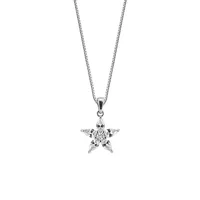 Star Pendant with Cubic Zirconia in Sterling Silver with Chain