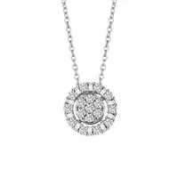 Circle Pendant with .50 Carat TW of Diamonds Sterling Silver Chain