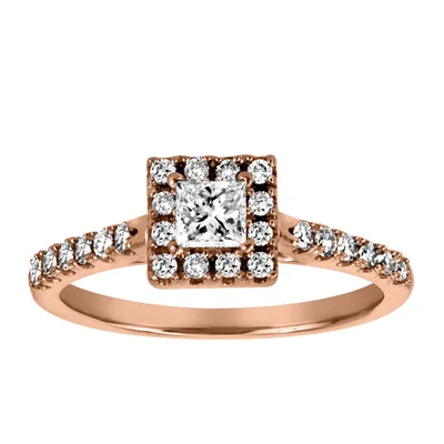 Engagement Ring with .50 Carat TW of Diamonds in 14kt Rose Gold