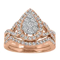 Bridal Set with 1.00 Carat TW of Diamonds 10kt Rose Gold