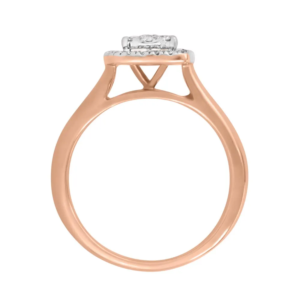 Bridal Set with .42 Carat TW of Diamonds in 10kt Rose Gold