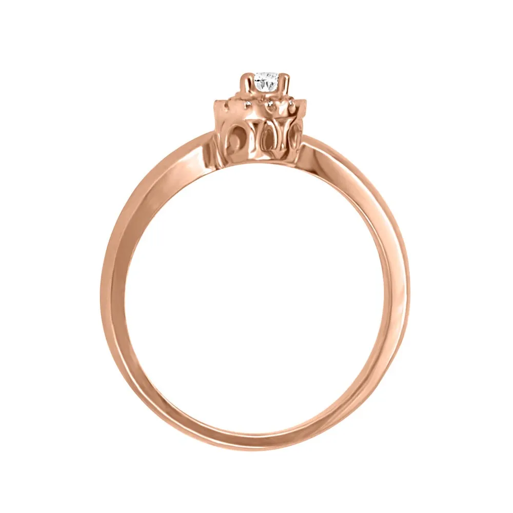 Colourless Collection Halo Engagement Ring with .27 Carat TW of Diamonds 18kt Rose Gold