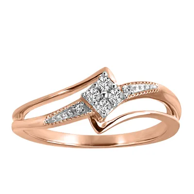 Stackable Ring with .08 Carat TW of Diamonds in 10kt Rose Gold