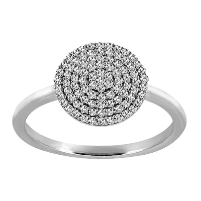 Circle Ring with .30 Carat TW of Diamonds 14kt White Gold