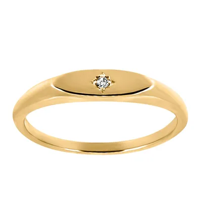 Stackable Ring with .01 Carat Diamond in 10kt Yellow Gold