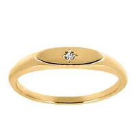 Stackable Ring with .01 Carat Diamond in 10kt Yellow Gold