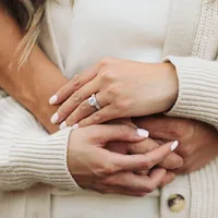 Floret Engagement Ring with 1.75 Carat TW of Lab Created Diamonds in 14kt White Gold