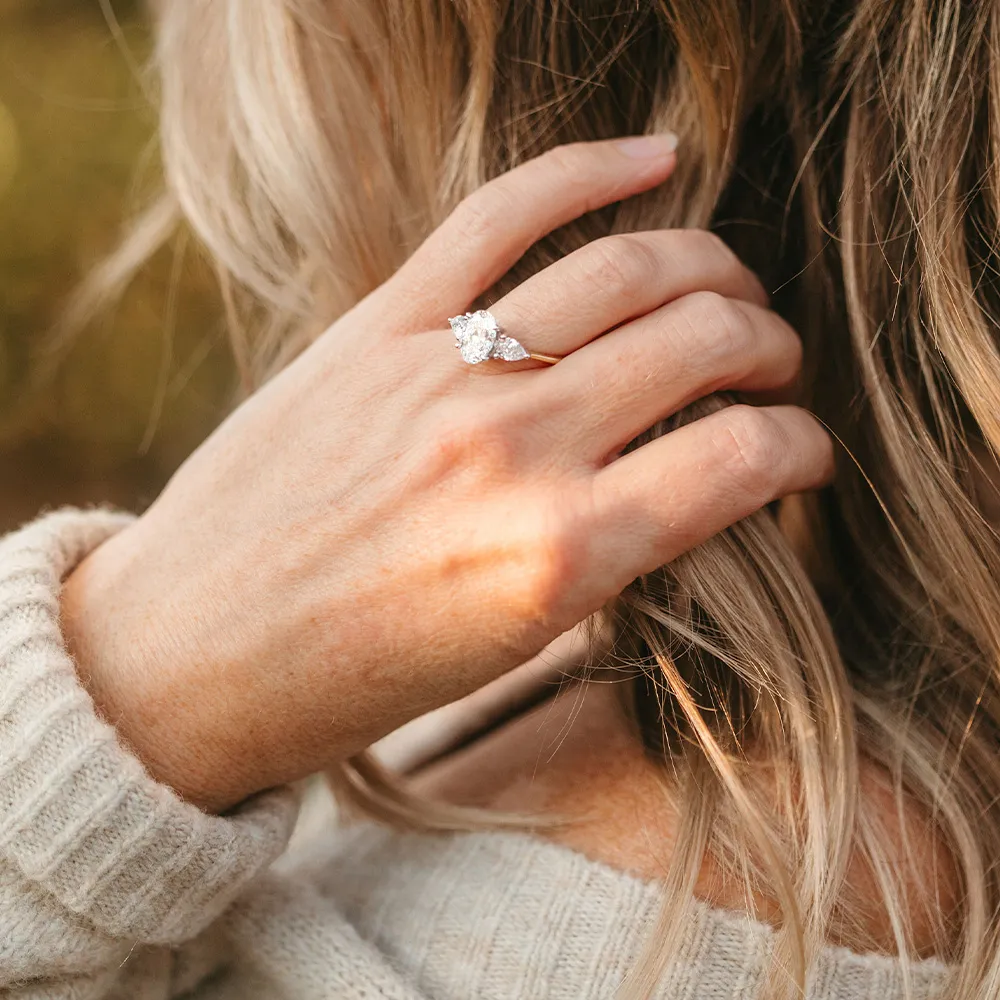 Trinity Engagement Ring with 2.00 Carat TW of Lab Created Diamonds 14kt Yellow Gold