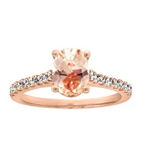 Ring with .27 Carat TW of Diamonds and Morganite 14K Rose Gold