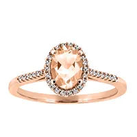 Ring with .11 Carat TW of Diamonds and Morganite in 10kt Rose Gold