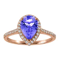 Ring with Tanzanite and .21 Carat TW of Diamonds in 14kt Rose Gold