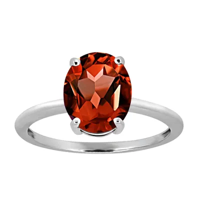 Ava Ring with Garnet in 10kt White Gold