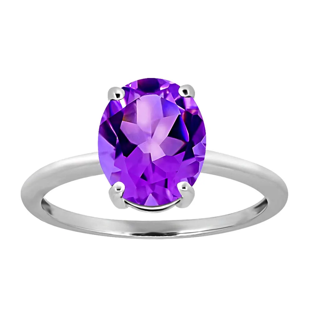 Ava Ring with Amethyst 10kt White Gold