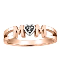 Mom Ring with .01 Carat Diamond in 10kt Rose Gold