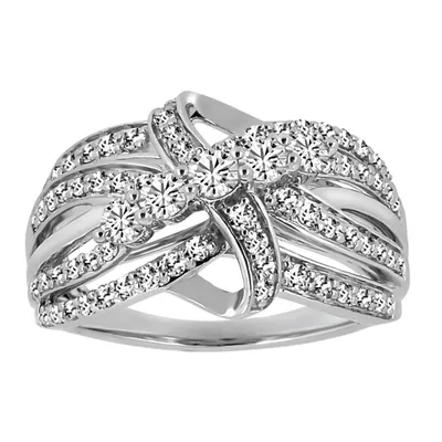 Ring with 1.00 Carat TW of Diamonds in Sterling Silver