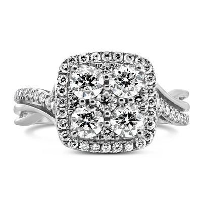 Engagement Ring with 1.50 Carat TW of Diamonds in 10kt White Gold