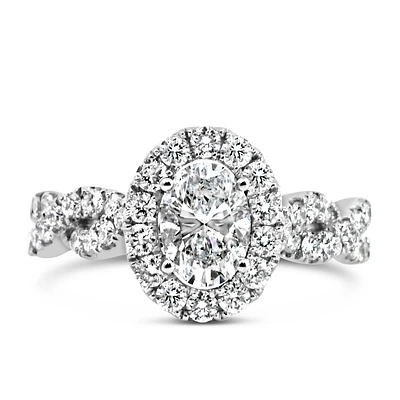 Willow Engagement Ring with Carat TW of Lab Created Diamonds 14kt White Gold