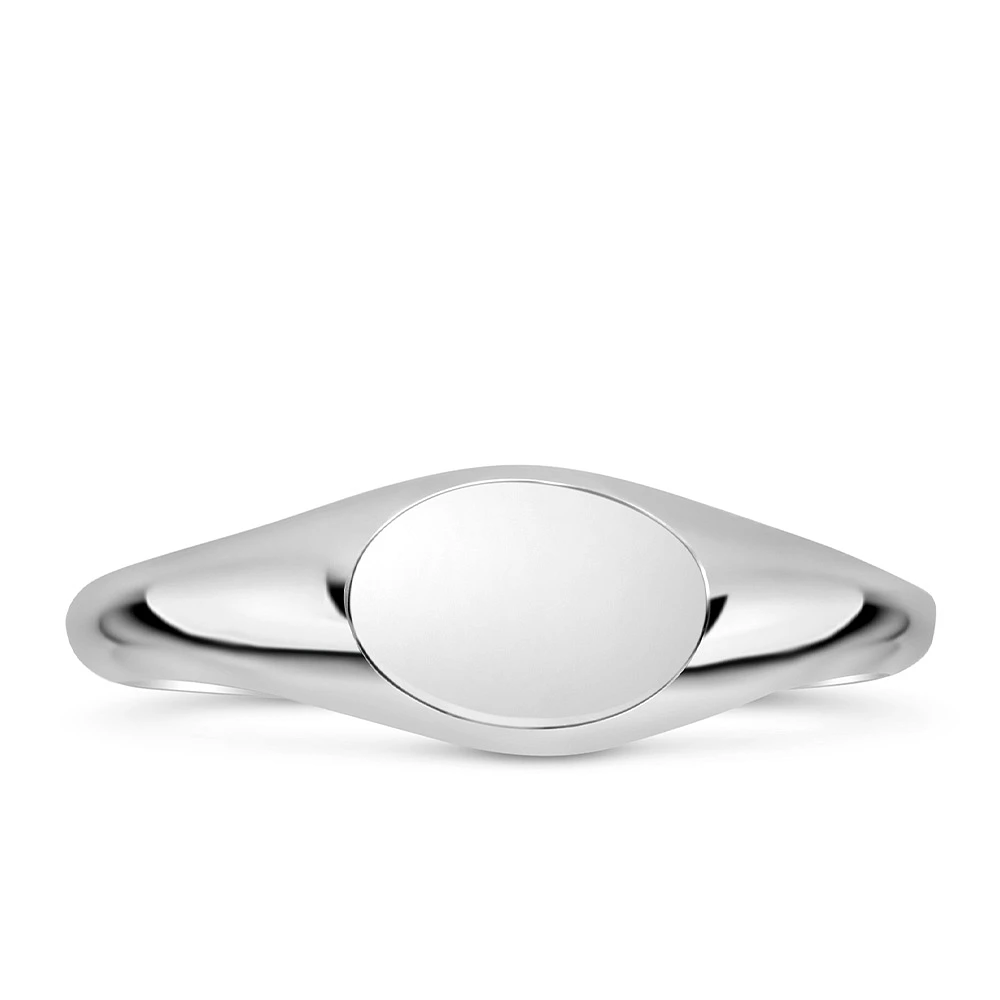 Signet Ring in 10kt White Gold