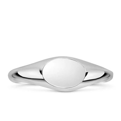 Signet Ring in 10kt White Gold