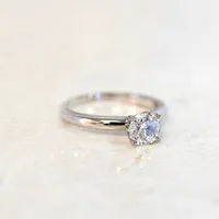 Solitaire Engagement Ring with 1.00 Carat Diamond 14kt White Gold