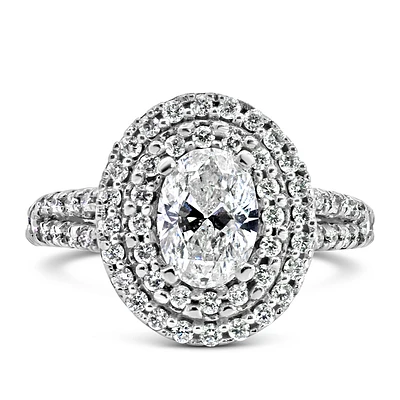 Fire of the North Halo Engagement Ring with 1.80 Carat TW of Diamonds in 14kt White Gold