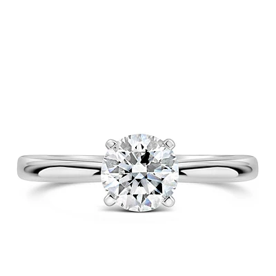 Solitaire Engagement Ring with 1.00 Carat Diamond 14kt White Gold