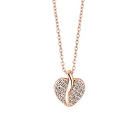 Heart Pendant with Cubic Zirconia in Gold Plated Sterling Silver with Chain