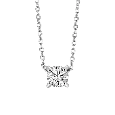 16″+1″ Cubic Zirconia Necklace in Sterling Silver