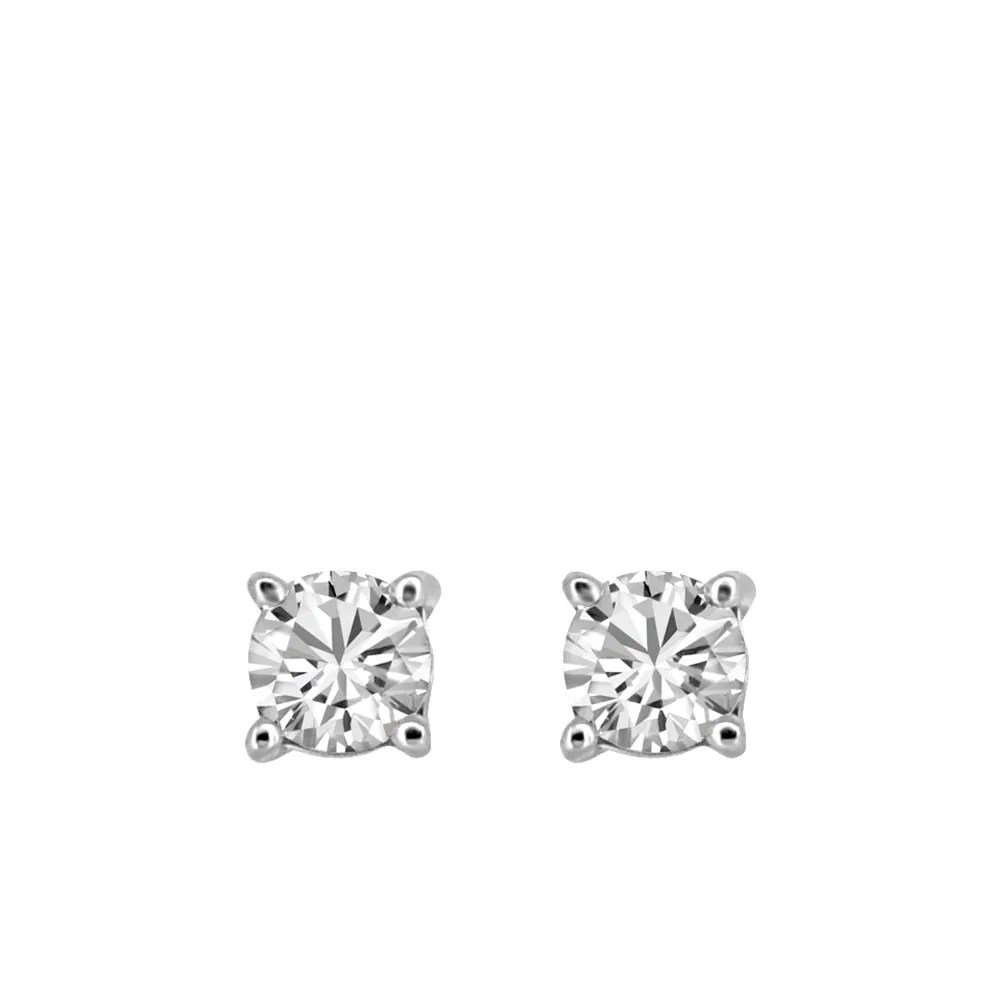 Stud Earrings with Cubic Zirconia in Sterling Silver