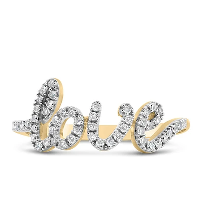 Love Ring with .20 Carat TW of Diamonds 10kt Yellow Gold