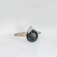 Ring with 8X10MM Pear Shape Smoky Quartz in 10kt Rose Gold