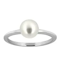 Ring with White Pearl in Sterling Silver