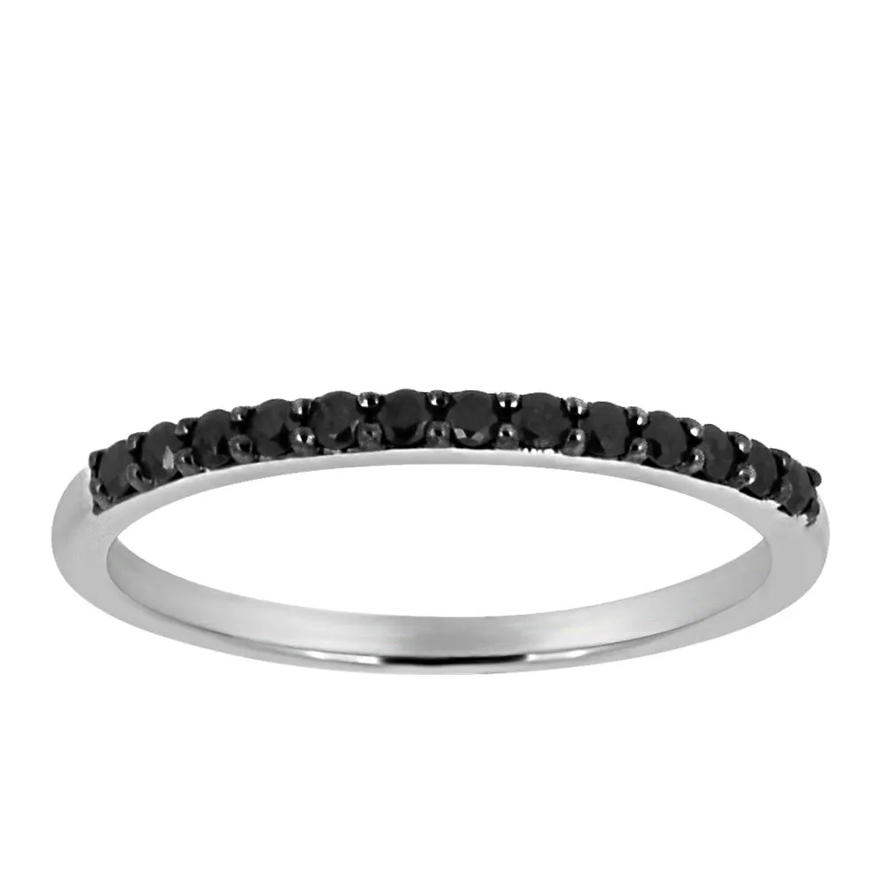 Ring with .20 Carat TW of Black Diamonds in 10kt White Gold