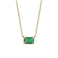 16″-18″ Necklace with Emerald in 10kt Yellow Gold