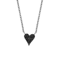 Heart Necklace with .10 Carat TW of Black Diamonds in Sterling Silver