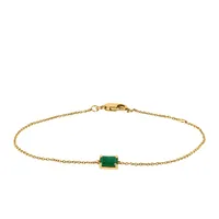 6″-7″ Bracelet with Emerald 10kt Yellow Gold