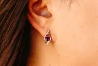 Earrings with Oval Pink Amethyst and .17 Carat TW of Diamonds in 10kt Rose Gold