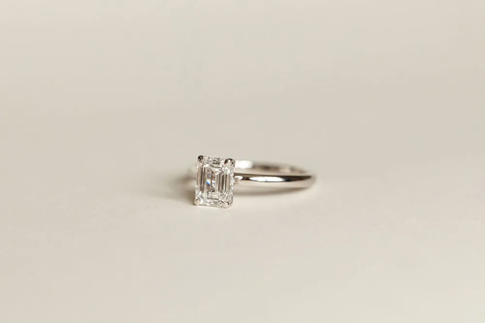 Emerald Cut Engagement Ring with 1.33 Carat TW of Lab Created Diamonds in 14kt Gold