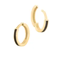 Huggies Hoop Earrings with Enamel 10kt Yellow Gold