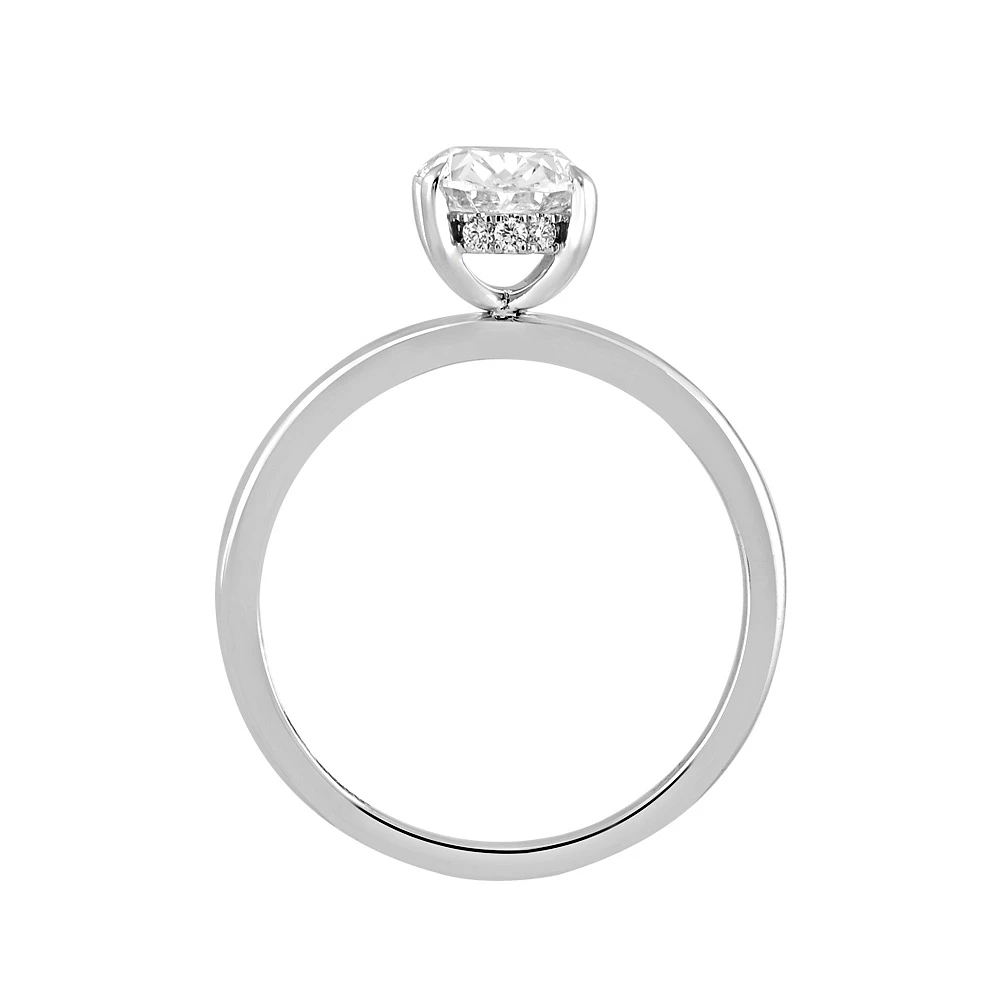 Oval Engagement Ring with 1.33 Carat TW of Lab Created Diamonds in 14kt White Gold