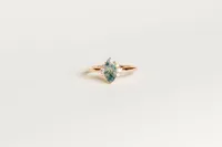 Ring with 9X5MM Marquise Moss Agate and .10 Carat TW of Diamonds in 14kt Rose Gold