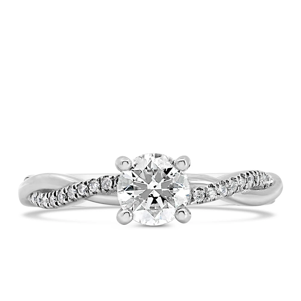 Fire of the North Engagement Ring with Carat TW Diamonds 14kt White Gold