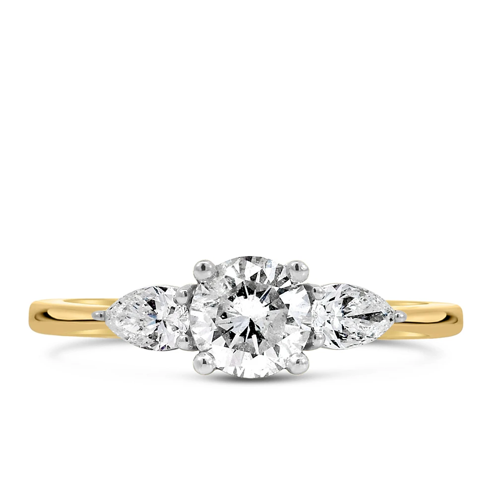 Fire of the North Engagement Ring with .90 Carat TW Diamonds 14kt Yellow and White Gold