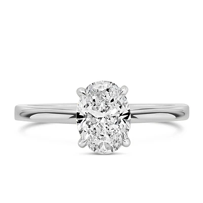 Oval Engagement Ring with 1.33 Carat TW of Lab Created Diamonds in 14kt White Gold