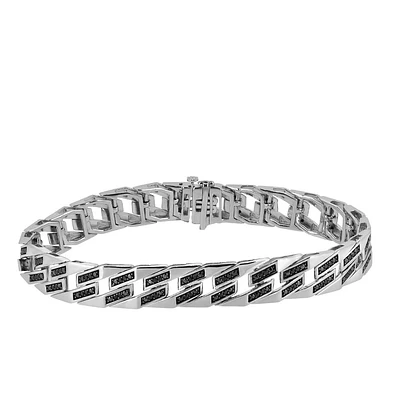 8.5″ Bracelet with .26 Carat TW of Black Diamonds in Sterling Silver