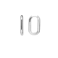 Elongated Hoop Earrings in Sterling Silver