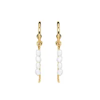 Earrings with White Freshwater Pearl Gold Plated Sterling Silver